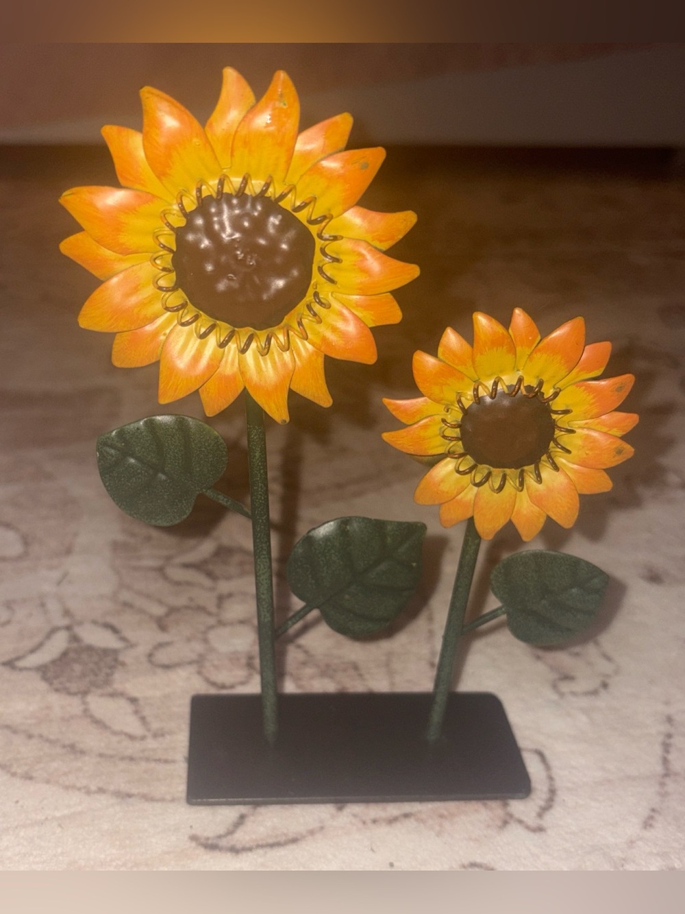 Hand Painted Metal Sunflower Art